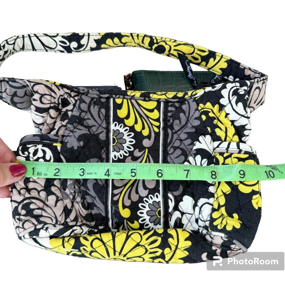 Vera Bradley small purse; black, yellow; EUC